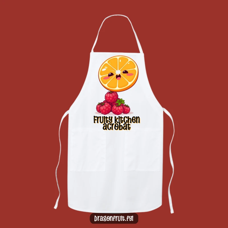 Funny Orange & Raspberry Apron: Winking Citrus Hilarious Fruit Kitchen Wear
