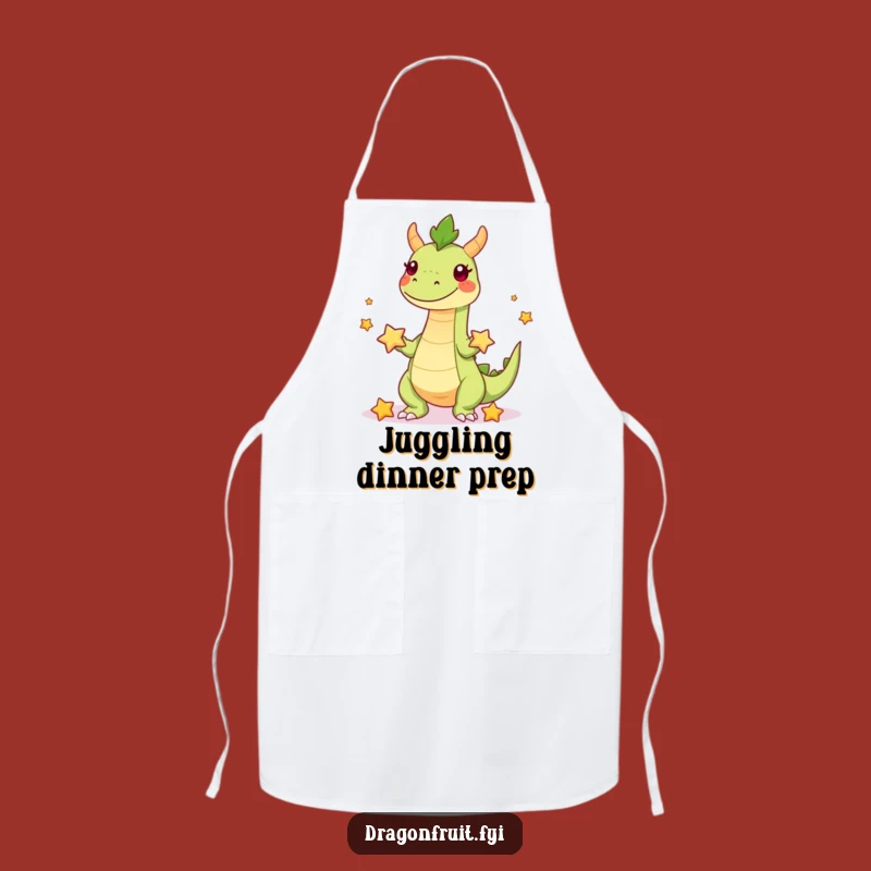 Funny Dragonfruit Juggling Apron: Cook Up Smiles with Exotic Kitchen Fun