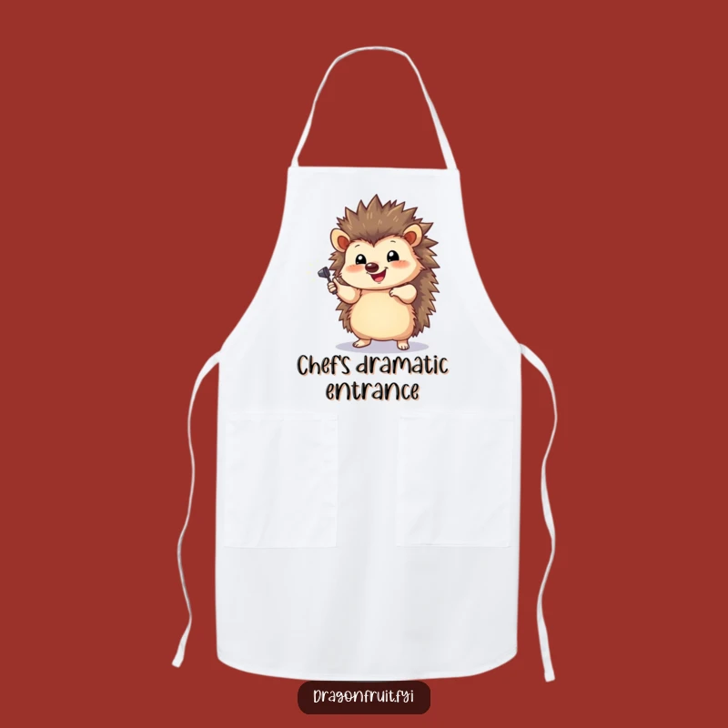 Funny Hedgehog Spotlight Apron - Dramatic Hedgehog for a Theatrical and Humorous Kitchen