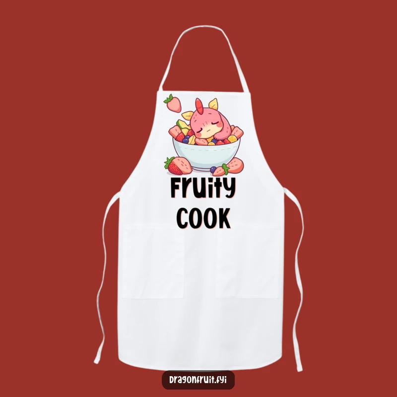 Funny Sleepy Dragonfruit Apron: Snoozing Character, Kitchen Whimsy Gift