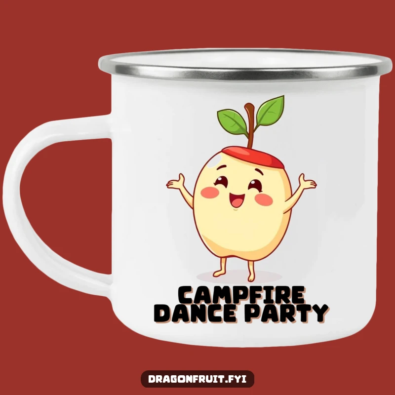 Funny Apple Dance Camping Mug: Delighted Fruit Rustic Fun Humor Gift
