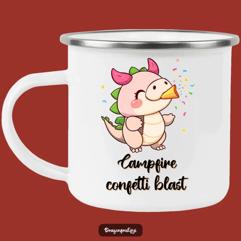 Funny Dragonfruit Confetti Camping Mug - Your Trailside Party Gift!