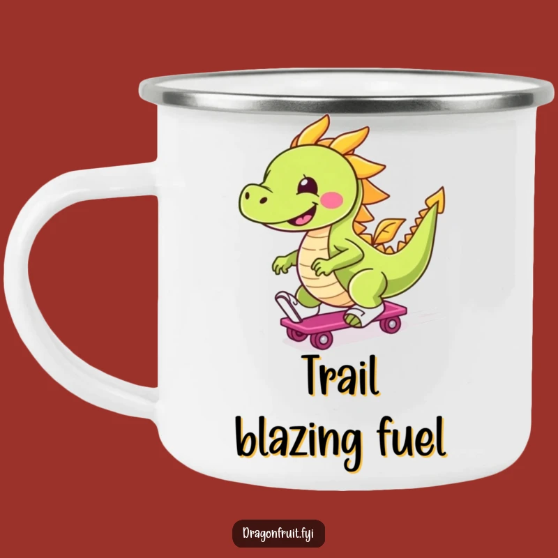 Funny Roller Skate Dragonfruit Camping Mug: Adventure with Citrusy Speed!