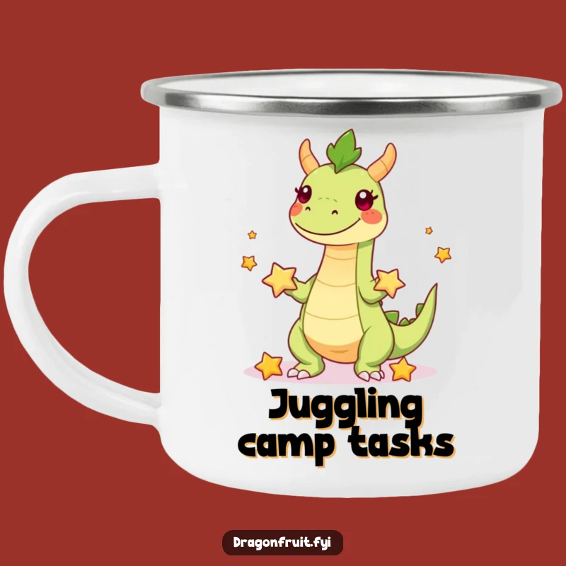 Funny Dragonfruit Camping Mug: Exotic Adventure Fuel with Juggling Fun
