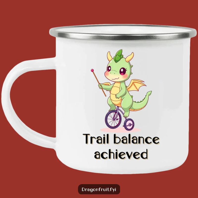 Funny Dragonfruit Unicycle Camping Mug - Adventure Ready Balance Gift!
