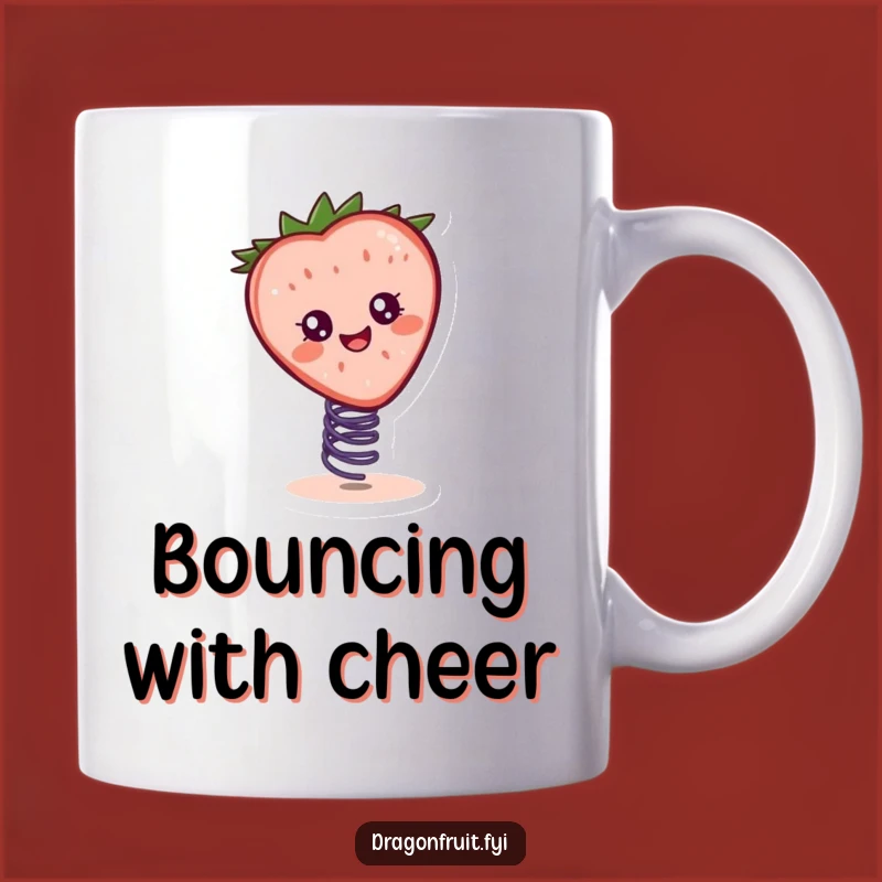 Funny Cheerful Strawberry Slice Mug: Bouncy & Hilarious Gift for Fruit Lovers