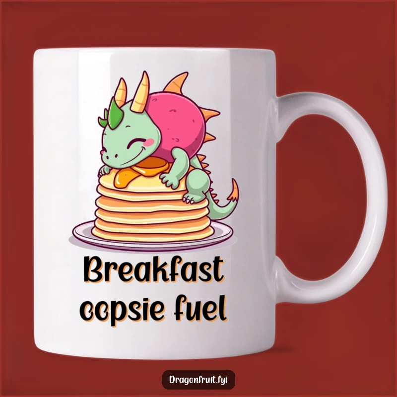 Funny Pancake Fail Dragonfruit Mug: Hilarious Breakfast Mishap Gift!