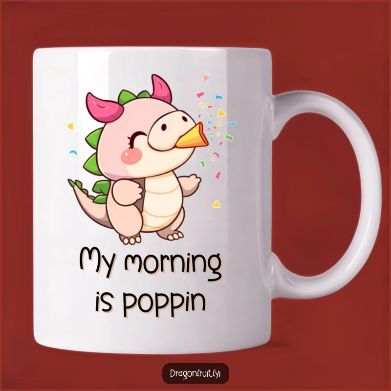 Funny Dragonfruit Party Horn Mug - A Hilarious Confetti Blast Gift!