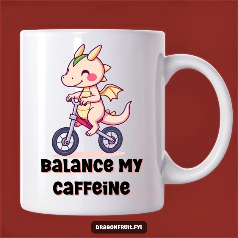 Funny Dragonfruit Unicycle Mug: Hilarious Balancing Act Gift for Quirky Souls