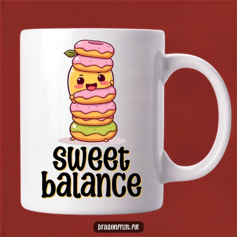 Funny Mango Donuts Mug: Hilarious Balancing Act Gift for Sweet Lovers