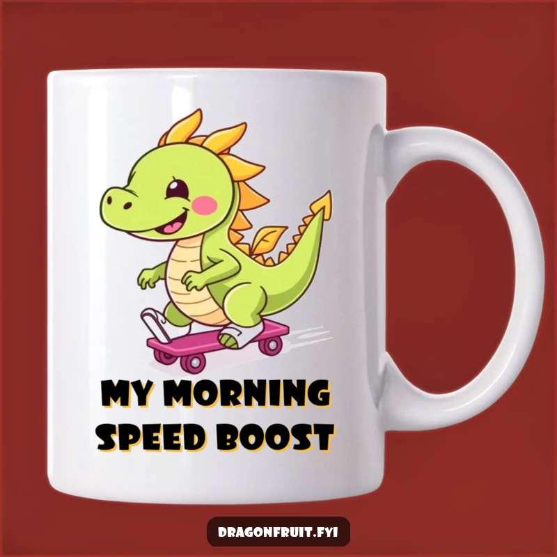 Funny Roller Skate Dragonfruit Mug: A Cheerful Fruit Zooming Gift Idea!
