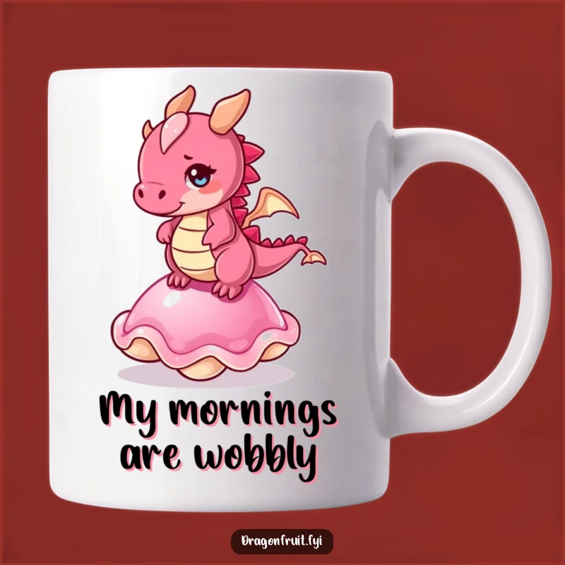 Funny Dragonfruit Jelly Wobble Mug: Hilarious Fruit Friend Gift for Laughs