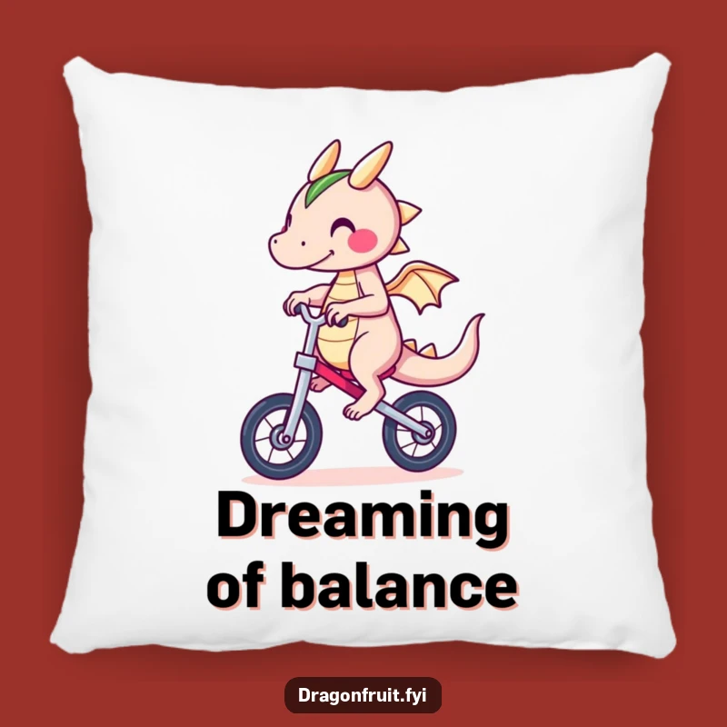 Funny Dragonfruit Unicycle Pillow: Comfy & Quirky Decor for Balance Enthusiasts