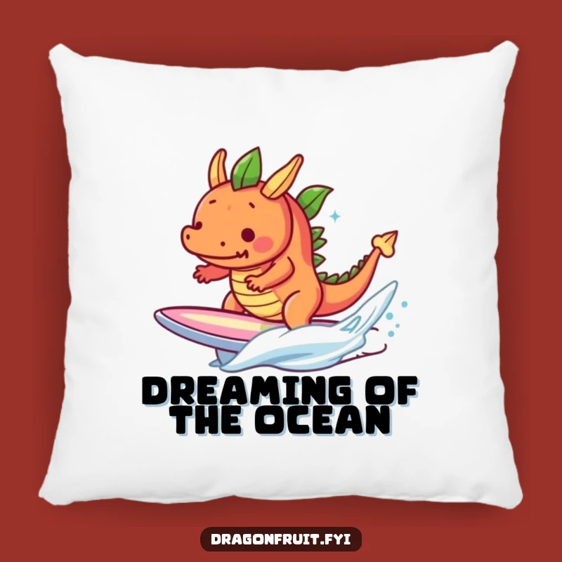 Funny Determined Dragonfruit Surf Pillow - Cozy and Hilarious Tropical Accent