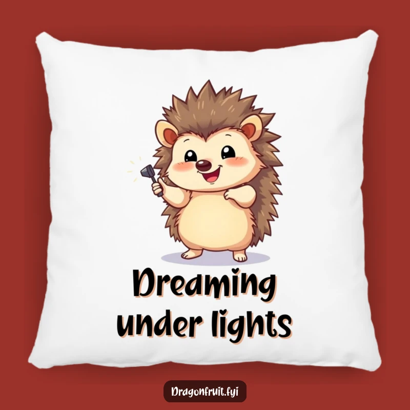 Funny Hedgehog Spotlight Pillow - Soft and Dramatic for Cozy, Humorous Comfort