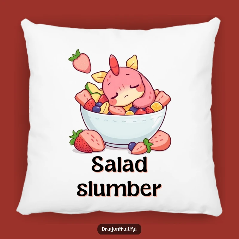 Funny Sleepy Dragonfruit Pillow: Snoozing Character, Cozy Fruity Comfort