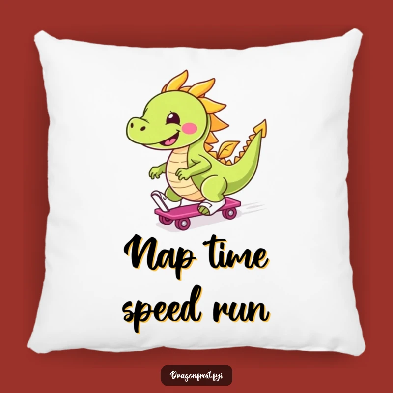 Funny Roller Skate Dragonfruit Pillow: Cuddle Up with Citrusy Speed!