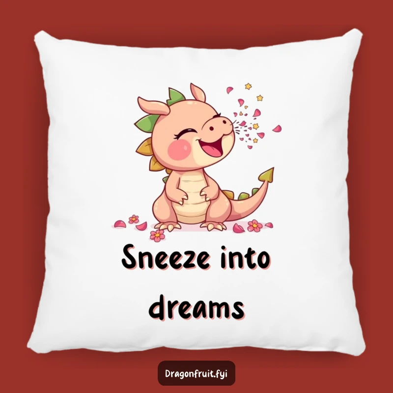 Funny Floral Sneeze Dragonfruit Pillow: Cozy Up with Petal-Powered Comfort!