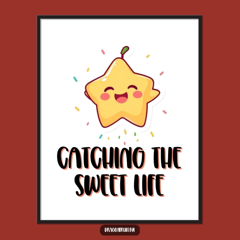 Funny Starfruit Sprinkle Digital Art: Instant Joy with this Comedic Fruit Character Download
