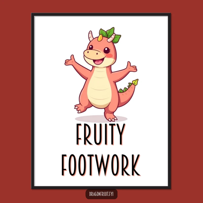 Funny Dragonfruit Dance Digital Art: Hilarious Tropical Character Instant Download