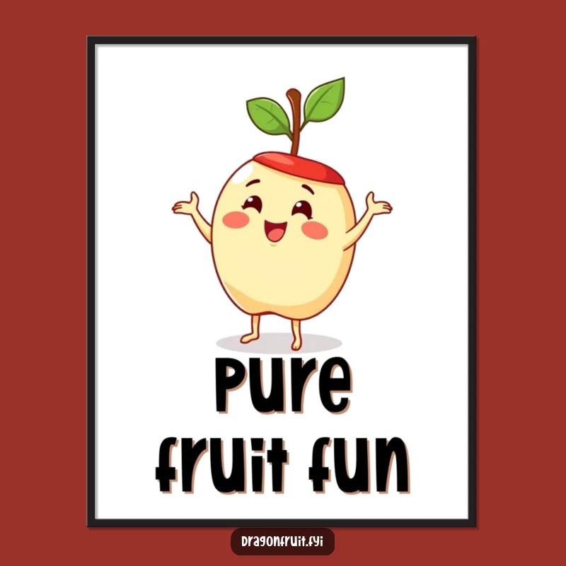 Funny Apple Dance Digital Art: Delighted Fruit Printable Fun Decor