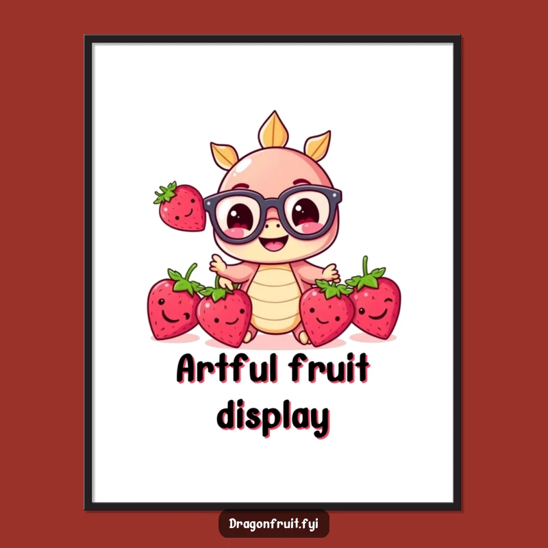 Funny Dragonfruit Digital Art: Juggling Fruit Character Print, Instant Whimsical Decor!