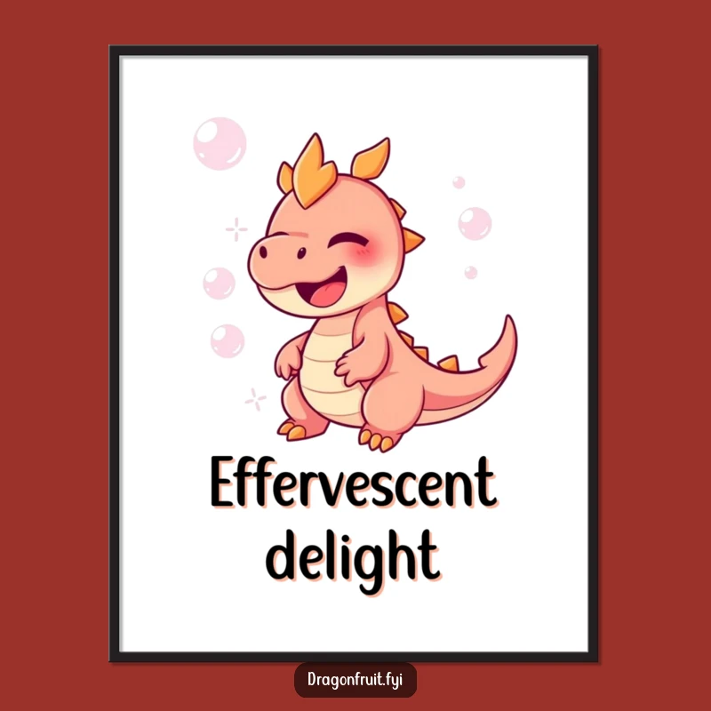 Funny Dragonfruit Giggles Digital Art: Joyful Bubble Character Instant Download