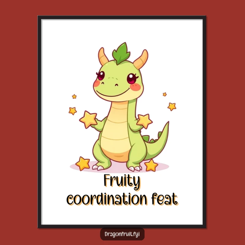 Funny Dragonfruit Juggling Digital Art Print: Instant Exotic Cheer for Your Walls