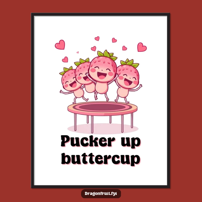 Funny Giggling Raspberry Digital Art - Hilarious Bouncing Berry Print for Instant Joy