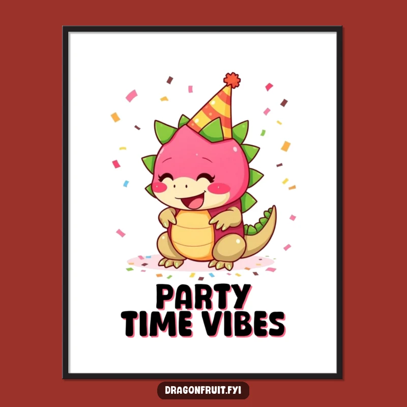 Funny Giggling Dragonfruit Digital Art: Instant Party Decor