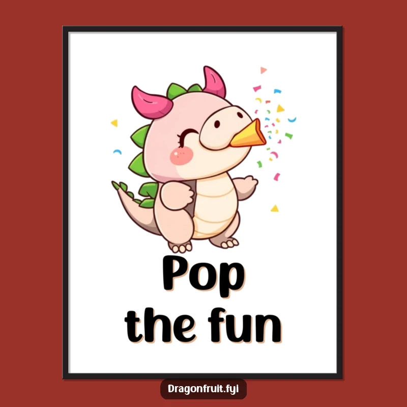 Funny Dragonfruit Confetti Digital Art - Instant Party Wall Decor Gift!