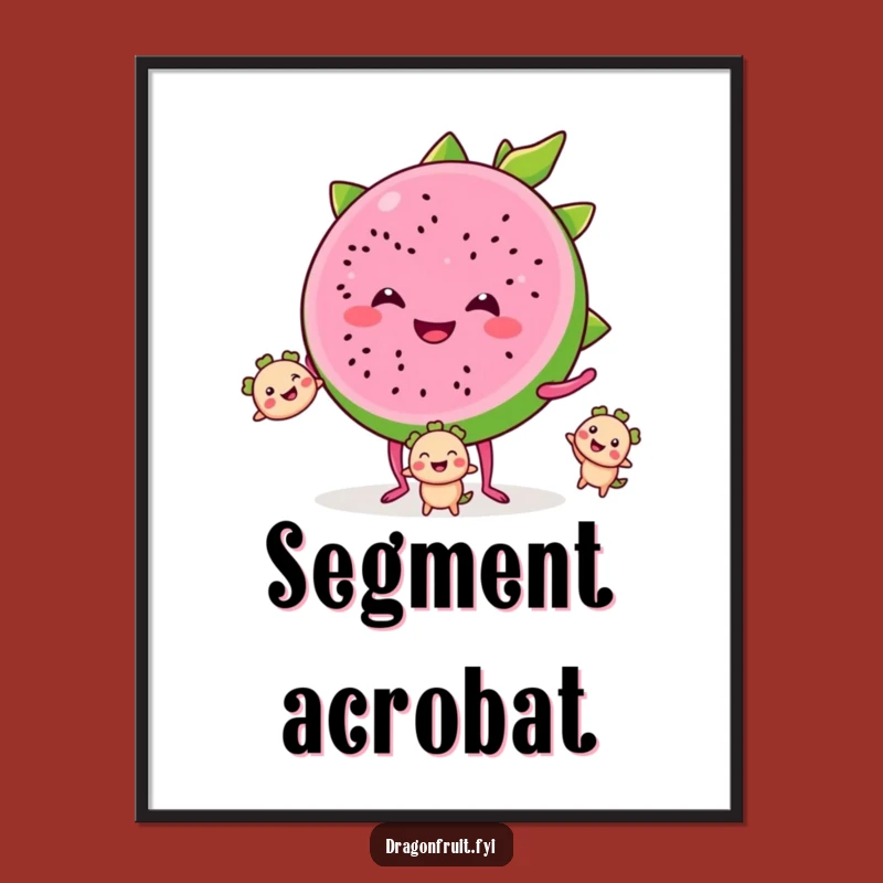Funny Dragonfruit Juggling Digital Print: Fruity Art, Instant Funny Gift