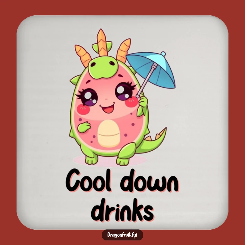Funny Dragonfruit Fanning Coaster: Protect Surfaces with Drama, Small Funny Gift