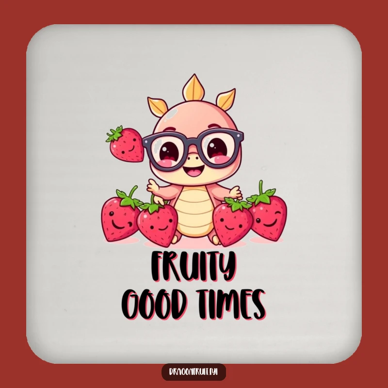 Funny Dragonfruit Coaster: Juggling Fruit Decor, Protect Surfaces with Humor!