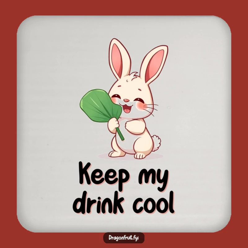 Funny Bunny Rabbit Fan Drink Coaster - Protect Surfaces with a Giggling Rabbit