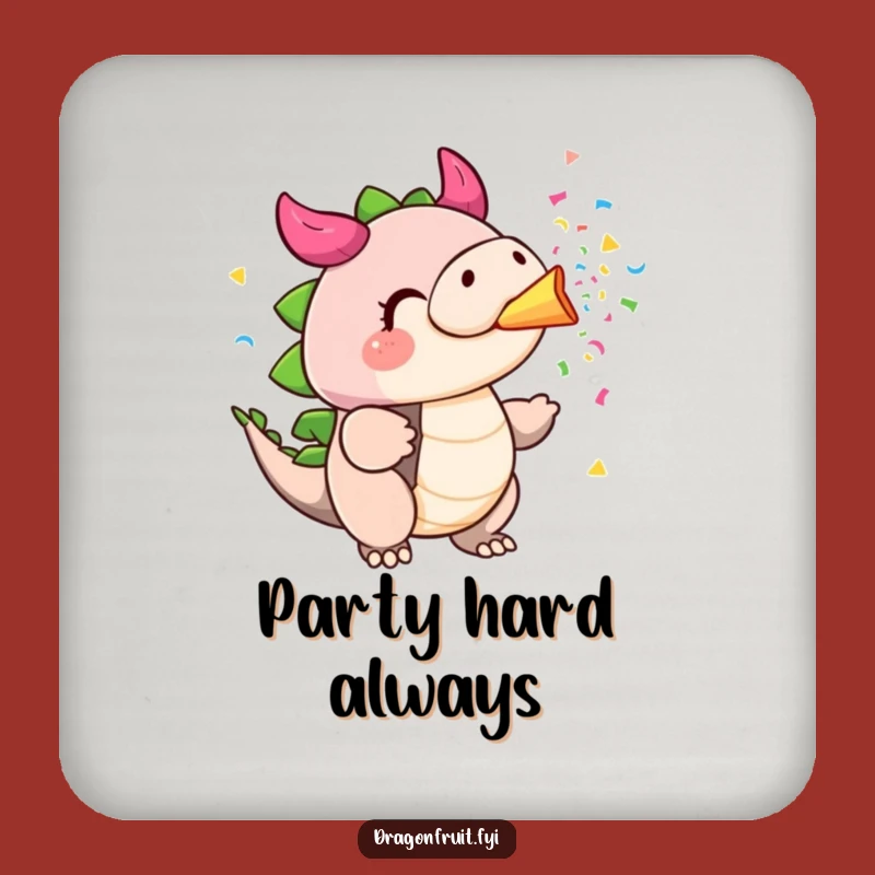 Funny Dragonfruit Confetti Coaster - Protect Surfaces with Party Flair Gift!