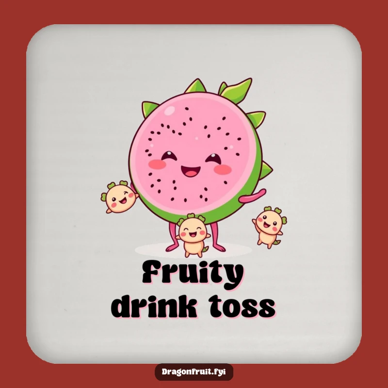 Funny Dragonfruit Juggling Coaster: Protect Surfaces with Fruity Humor, Small Funny Gift
