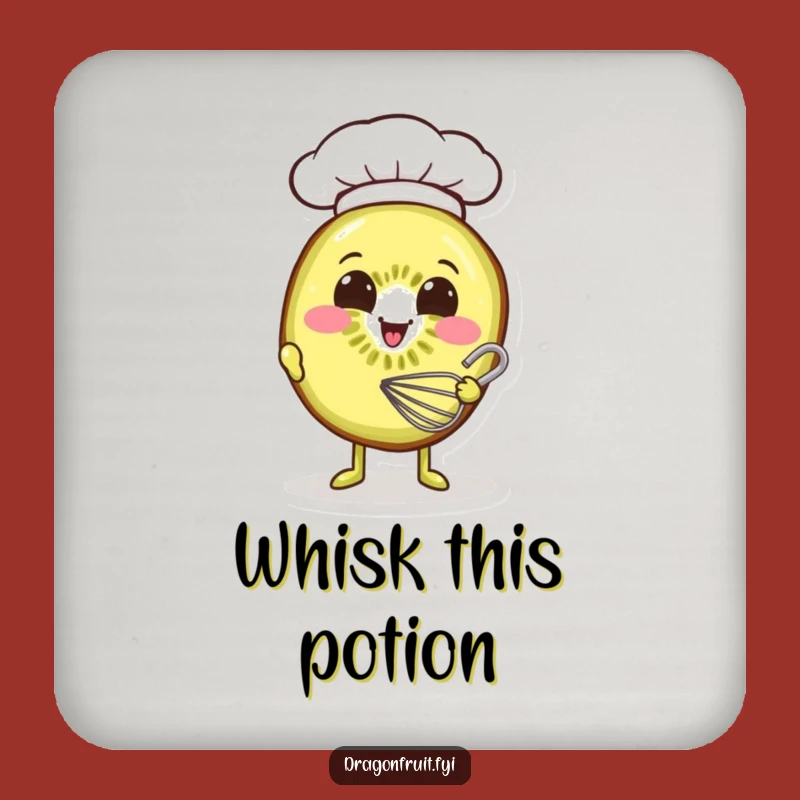 Funny Kiwi Chef Coaster: Smiling Slice's Baking Surface Protection Gift