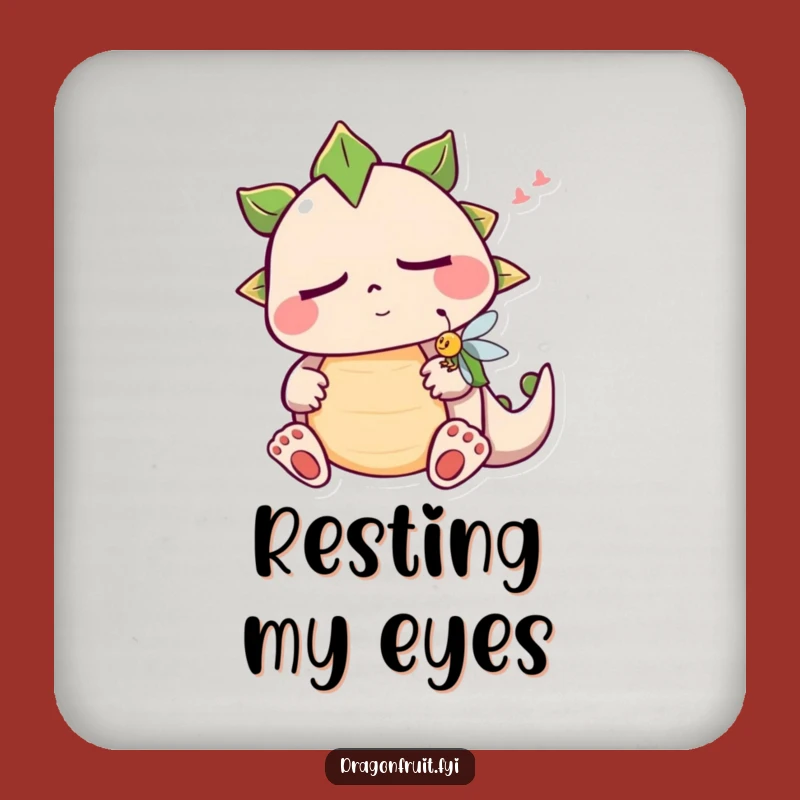 Funny Sleepy Dragonfruit Coaster: Snoring Fruit Character Protector for Your Table