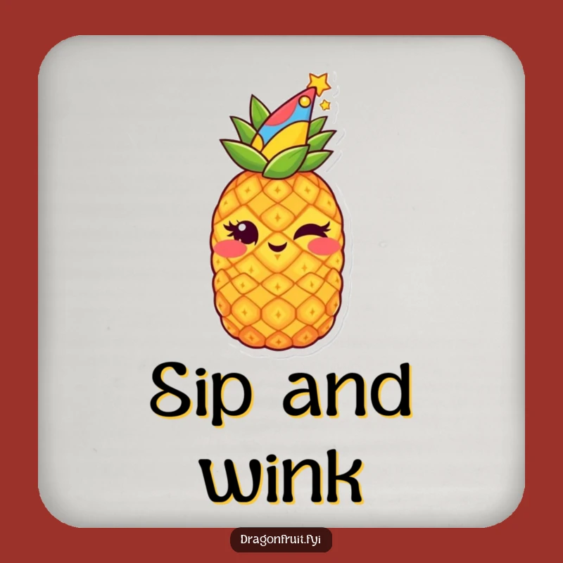 Funny Starry Pineapple Drink Coaster: Hilarious Protector for Party Tables