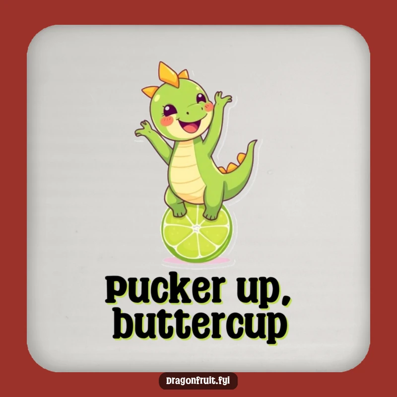 Funny Dragonfruit & Lime Handstand Coaster Set: Protect Surfaces with Hilarious Fruit Art