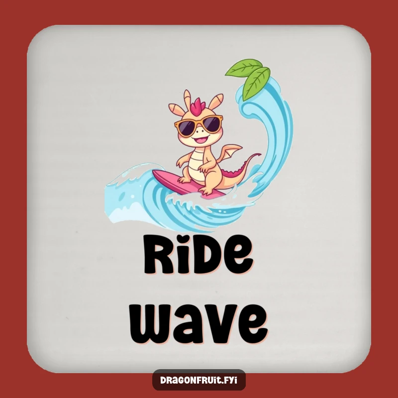 Funny Dragonfruit Surfer Coasters: Protect Surfaces with Cool Tropical Art