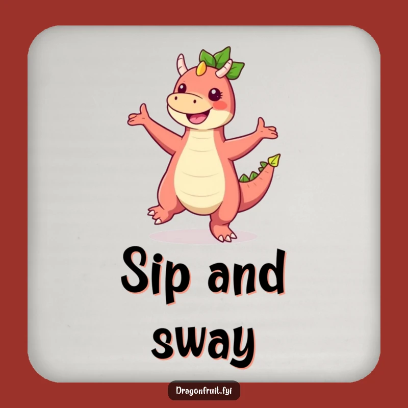 Funny Dragonfruit Dance Drink Coaster: Protect Surfaces with Tropical Fun