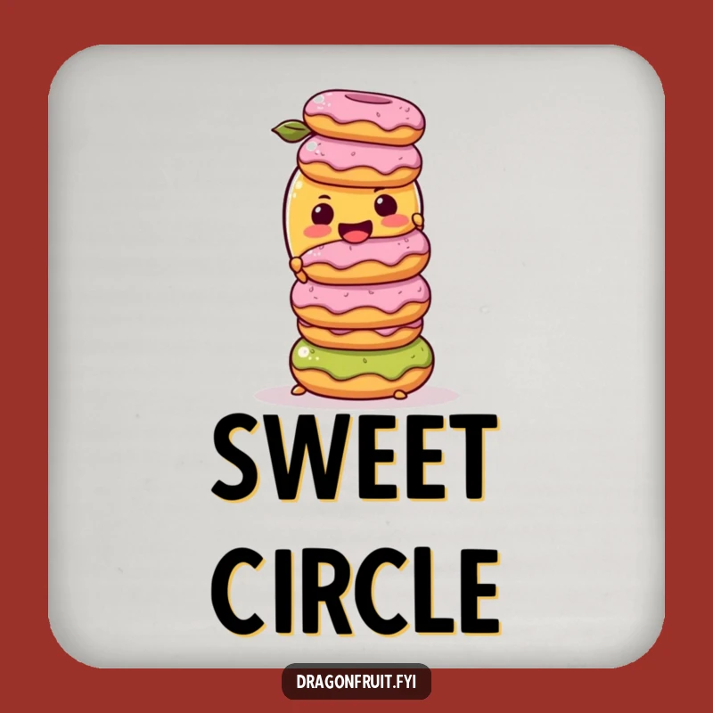 Funny Mango Donuts Coasters: Protect Surfaces with Hilarious Sweet Art