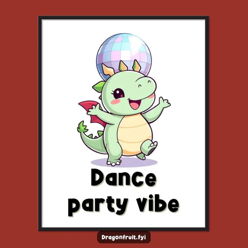 Funny Disco Dragonfruit Poster: Sparkle Up Your Walls with Dance Vibes