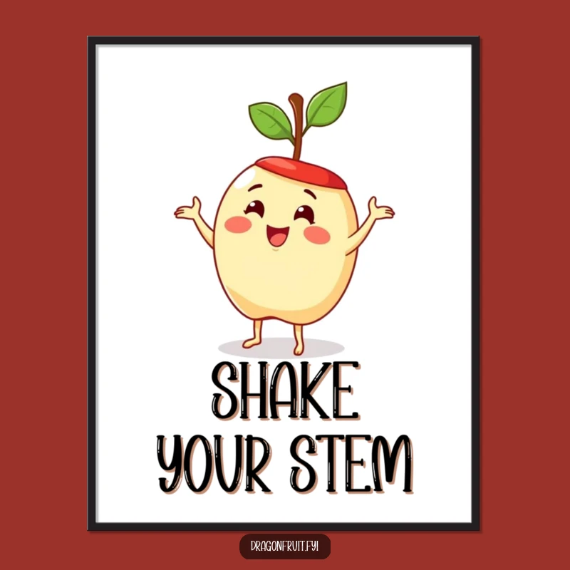 Funny Apple Dance Poster: Delighted Fruit Printable Fun Art Decor