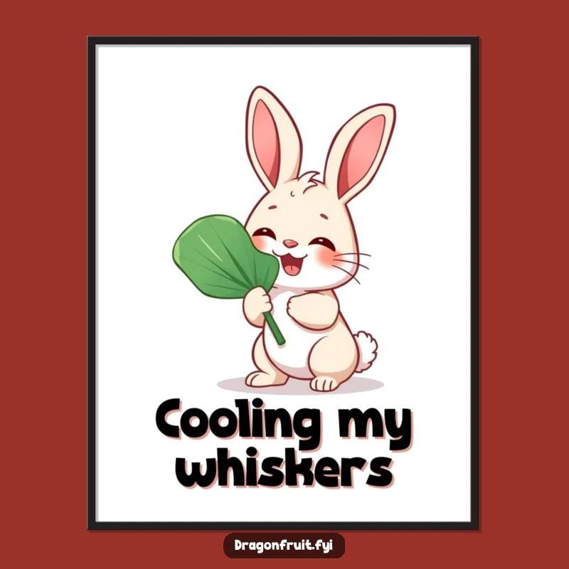 Funny Bunny Rabbit Fan Poster - Giggling Rabbit Art for a Humorous and Cheerful Room