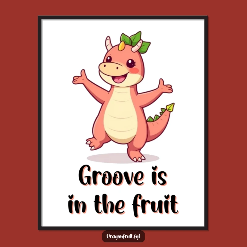 Funny Dragonfruit Dance Poster: Vibrant & Hilarious Tropical Art Print