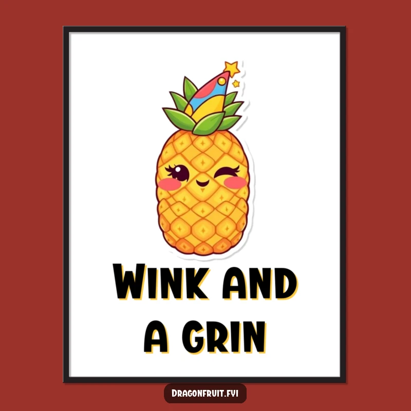 Funny Starry Pineapple Poster: Winking & Hilarious Wall Art for Parties