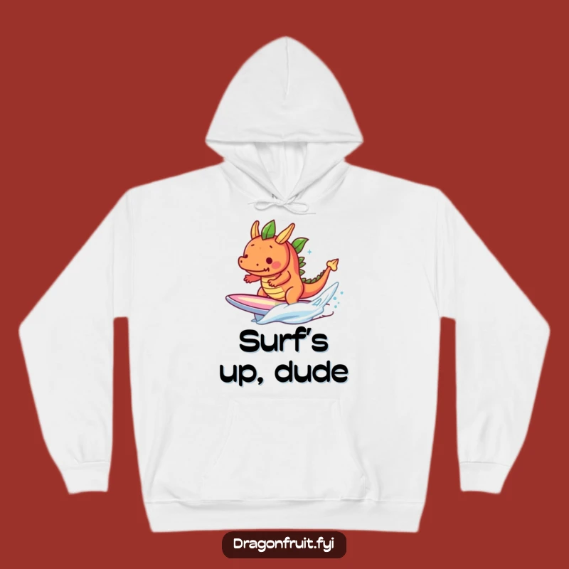 Funny Determined Dragonfruit Surf Hoodie - Cozy and Hilarious Tropical Fruit Wear